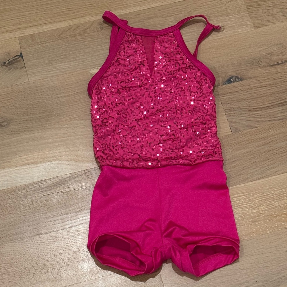 Weissman Pink Sequin Dance Leotard - size 6